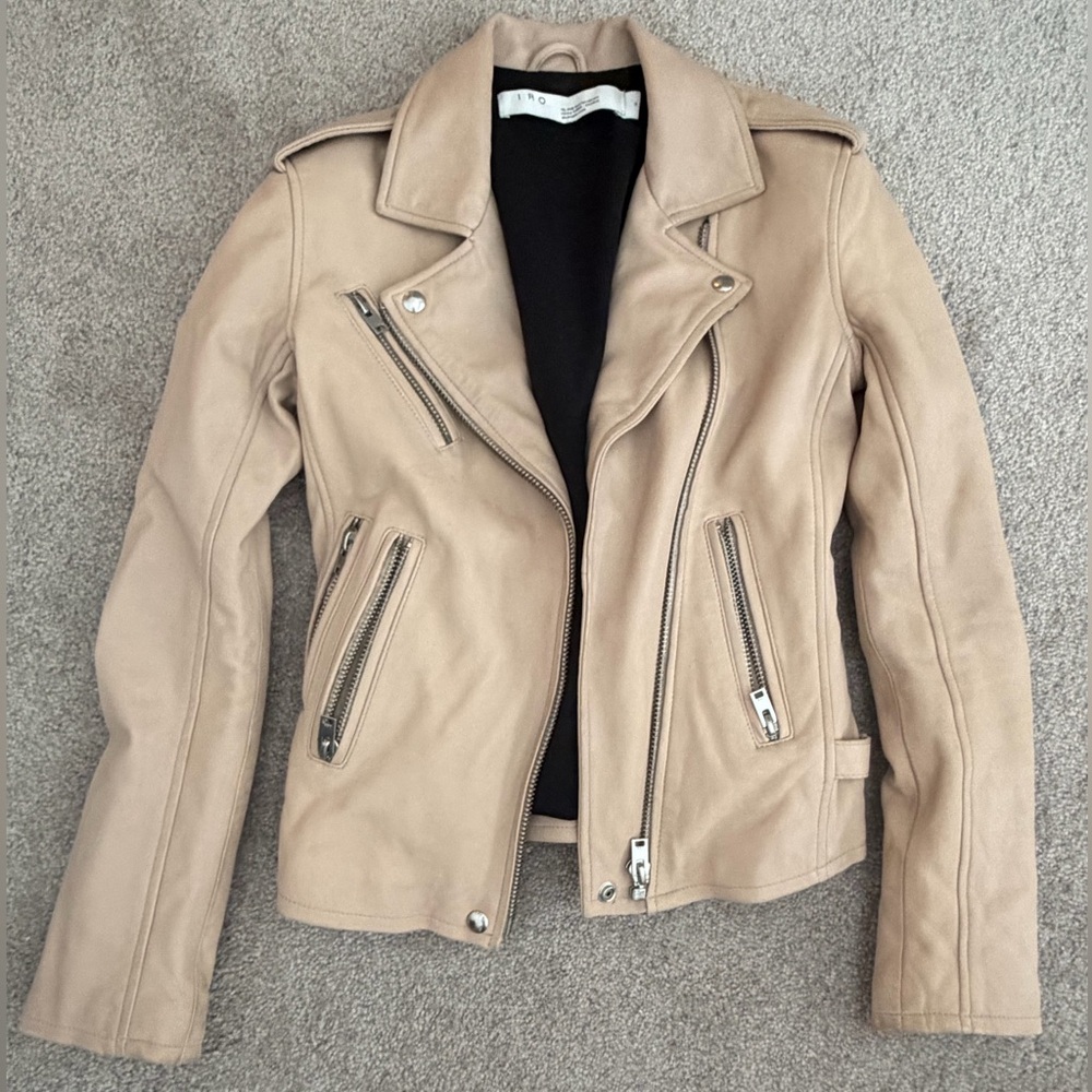 Iro Women's Cream Lambskin Jacket. Size 34/XXS